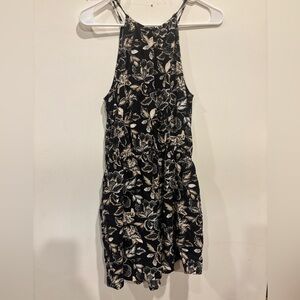 Floral Black and Cream Women's Dress